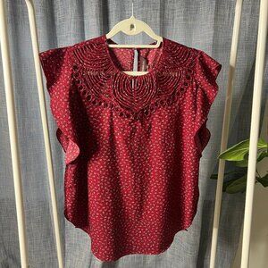 Ranna Gill Small Burgundy Beaded Top – Anthropologie
